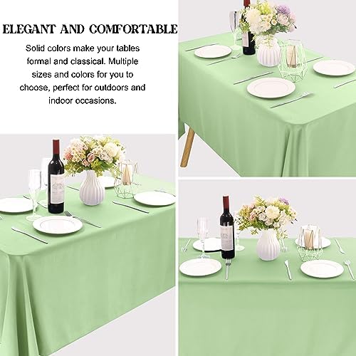 4 Pack Rectangle Tablecloth 60x126 Inch Sage Green Table Cloth for 8 Foot Rectangle Tables Washable Polyester Table Cover for Wedding Dining Tables Parties Banquet（60x126 Sage Green） - Image 3
