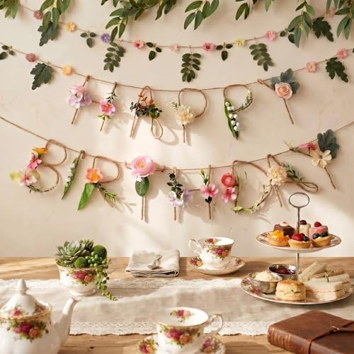 Norme 2 Pcs Flower Birthday Banner Birthday Decoration for Women Wildflower - Image 4