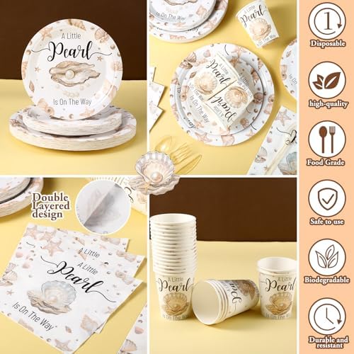 168 a Little Pearl Is on The Way Baby Shower Decoration Serve 24 - Image 3