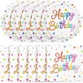 50 Pcs Happy Birthday Paper Plates and Napkins Disposable Party Decorations by NatNarr