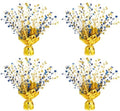 4 Pack Metallic Foil Spray Centerpiece Stars for Wedding, Birthday, Anniversary, Christmas Table Decor, Holiday Festival Baby Shower Graduation Mantle Party Decorations (Gold&Blue) by Unknown