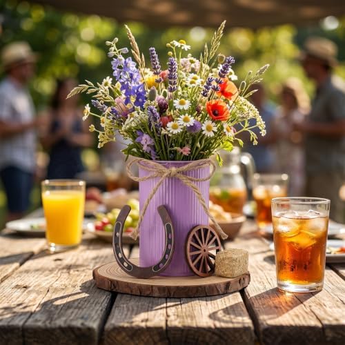 50 Pcs Western Party Decorations, Wagon Wheel Hay Bale, Multicolor - Image 6
