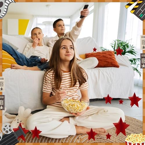 70 Pcs Red Star Centerpieces for Movie Night Party Decorations 3D 2025 Graduation Table Decor 3 Sizes 8" 5" 3" Red Carpet Film Show Theme Birthday Party Back to School Table Decor - Image 5