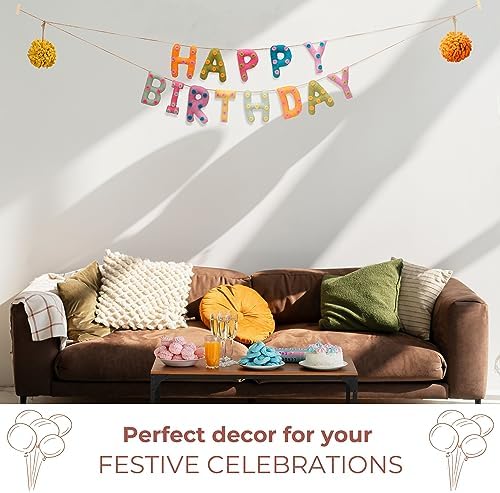 Folkulture Happy Birthday Garland, Party Garland for Wall Décor - 72 Inches - Image 2
