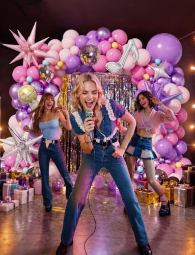 Pink and Purple Balloon Garland Arch Kit，Birthday Party Decor - Image 6