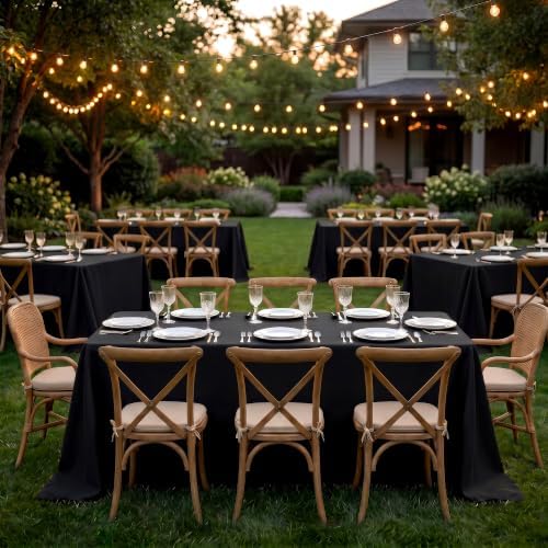 Fitable 6 Pack Black Tablecloths for Rectangle Tables, 90 x 132 Inch - Image 2