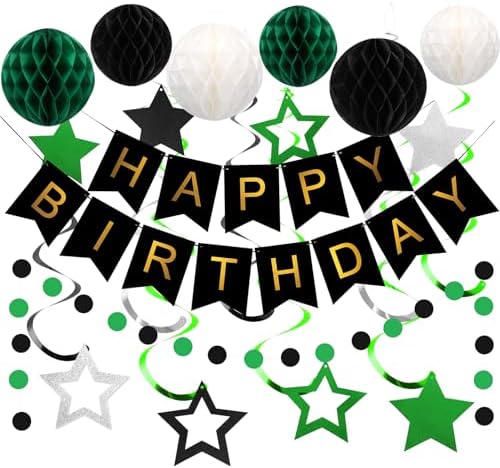 meowtastic Birthday Decorations Happy Birthday Banner with Honeycomb Balls by meowtastic%C2%AE%E2%80%94Idealforyourparty