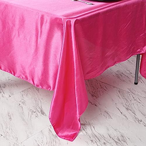 Balsa Circle 10 pcs 72x72 inch Fuchsia Square Tablecloth Satin Fabric Overlays Linens | Table Cloths Cover for Wedding Party Banquet Reception Events Decoration Kitchen Dining Events Kitchen Dining - Image 2
