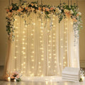 Tulle Backdrop Curtain with Lights 20x10FT Champagne Sheer Curtains by Xiomot