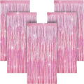 5 Pack 3.28ft x 6.56ft Glitter Pink Tinsel Foil Fringe Curtains, Photo Booth Backdrop Party Decorations for Birthday Wedding Baby Shower Graduation Valentines Day New Years by Unknown