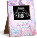 Mermaid Baby Shower Decor Frame, A Little mermaid is on the way Baby Shower Party Supplies, for Expecting Parents-to-Be Keepsake Gifts, Pregnancy Milestone Keepsake, Gender Reveal Gifts by Unknown