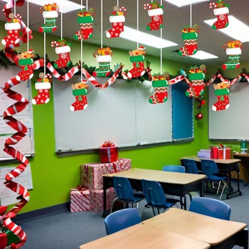 Blulu 40pcs Christmas Cutouts Winter Bulletin Board, Stocking 3D - Image 4