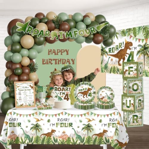 cocomigo 267pcs Roar im 4 Dinosaur Party Decorations Boy Set, for 25 Guests - Image 6