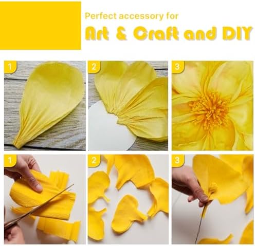 PartyWoo Yellow Crepe Paper 8pcs 656 FT Pearl Pastel Yellow White Streamers - Image 4