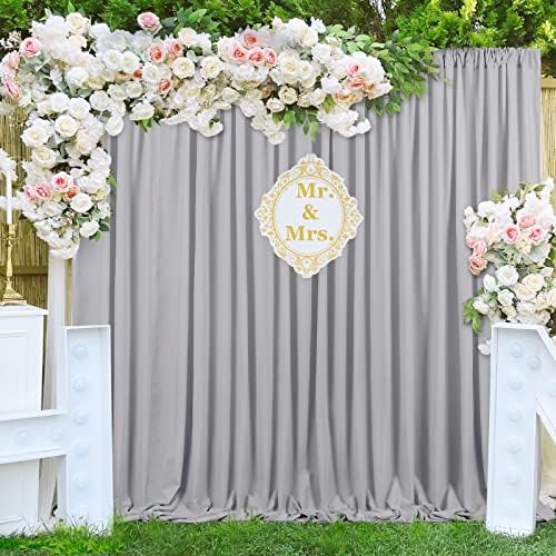 Grey Backdrop Curtains 10ftx10ft Party Polyester Photo Drapes - Image 4
