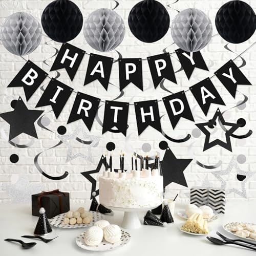 meowtastic Birthday Decorations Happy Birthday Banner with Honeycomb Balls - Image 2