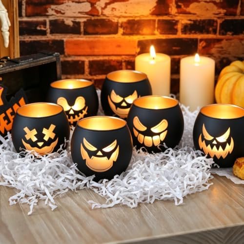 Jack O Lantern Votive Candle Holders for Indoor Outoddr Halloween Decor - Image 4