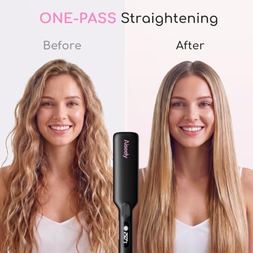 AISEELY 1.75" Infrared Hair Straightener, Wide Plate Hair Straightener, 9 Temp Control, 30S Fast Heating & Digital LED Display, Dual Voltage for All Hair Types - Image 6