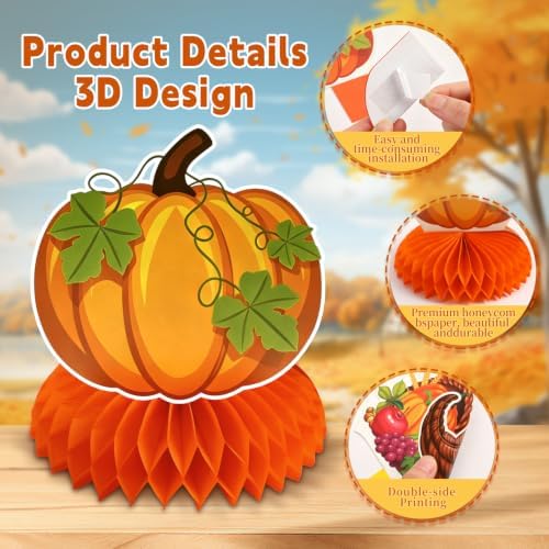 JULMELON 8 Pcs Friendsgiving Centerpieces Thanksgiving Table Decorations - Image 6