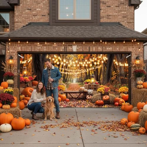 13X6 ft Fall Thanksgiving Garage Door Cover Decorative Autumn Party Banner - Image 6