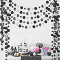 Outus 5 Pieces Black,Silver Round Dots Garland Party Hanging Decor by Outus