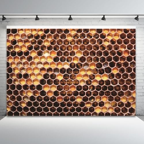 12x8ft Apiary Honeycomb Backdrop Bee Honey Nest Beehive Photography Background Bee Farm Honeymoon Girls Boys Happy Birthday Banner Decorations Newborn Baby Shower Portrait Photo Booth Prop - Image 5