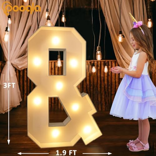 Pooqla 3 FT Marquee Letters, Light Up Letter &, Cool White and Warm White - Image 5