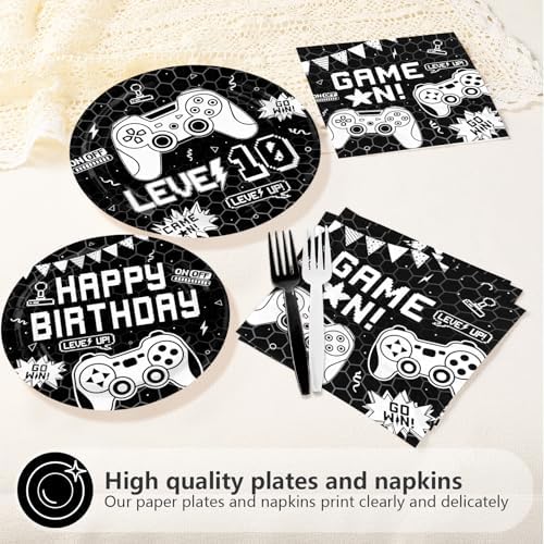 96Pcs Black Video Game 10th Birthday Party Supplies for Boys Serves 24 - Image 6