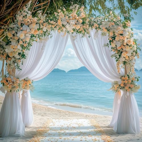 Wokceer White Backdrop Curtain for Wedding Parties Backdrop Drapes 10x8FT - Image 5