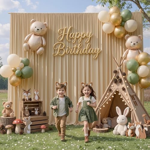 10ftx10ftWrinkle Free Champagne Backdrop Curtains for Parties, 2 Panels Silky Polyester Photo Backdrop Drapes Back Drop Cloth Drapery for Wedding Birthday Photography Baackground - Image 5