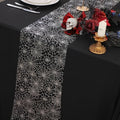 Snowkingdom Halloween Table Runner, Silver Spider Web Metallic Sequin Glitter Sheer Runners Roll 120", Black Table Decorations for Halloween, Wedding, Birthday, Themed Party, Christmas by Snowkingdom