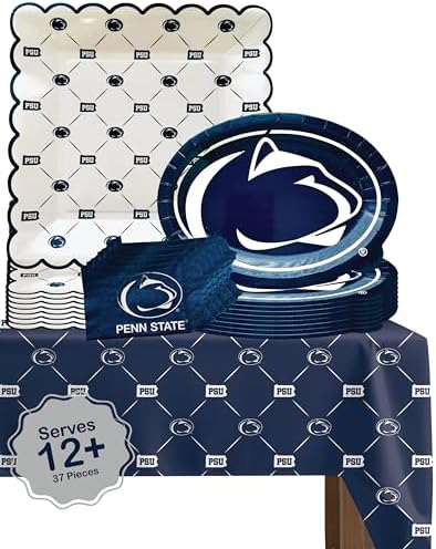 Penn State Party Supplies, Graduation Decorations, Plates & Napkins 37 Pcs by PartyKandyDecorGifts