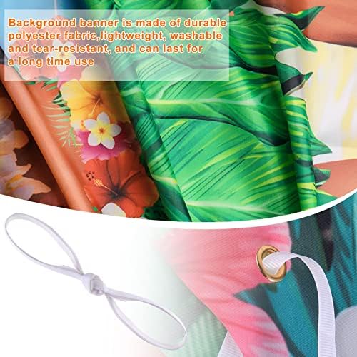 Tudomro Hawaii Photo Booth Backdrop, 6x4ft Fabric 2 Face Cutouts - Image 3