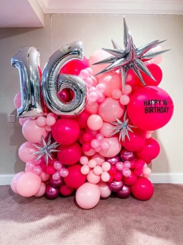 Voircoloria 130pcs Hot Pink Balloons Garland Arch Kit, 18 12 10 5 Inch - Image 6
