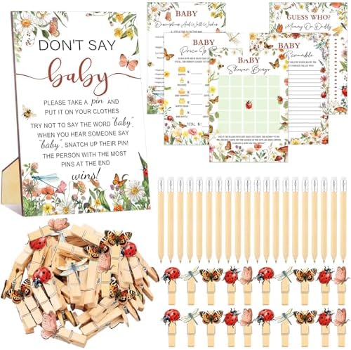 Patelai 321 Pcs a Little Love Bug Is on The Way Baby Shower Games Supplies by Patelai