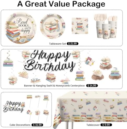 250pcs Book Themed Party Decorations for 25 Guests - Image 3