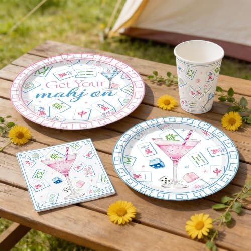 205PCS wellspar Mahjong Party Supplies Tableware Set, Serves 25 Guests - Image 5
