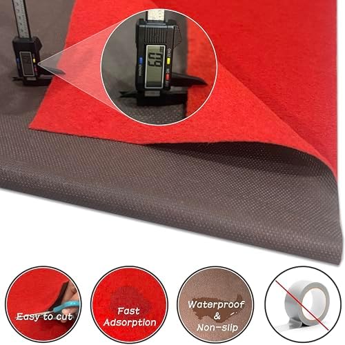 Red Carpet Runner for Party Aisle Runner for Wedding Ceremony, Event Runway Rug for Prom Nights, Awards, Proposal, Step and Party Decorations, 6mm Thick (Red-3′×15′) - Image 4