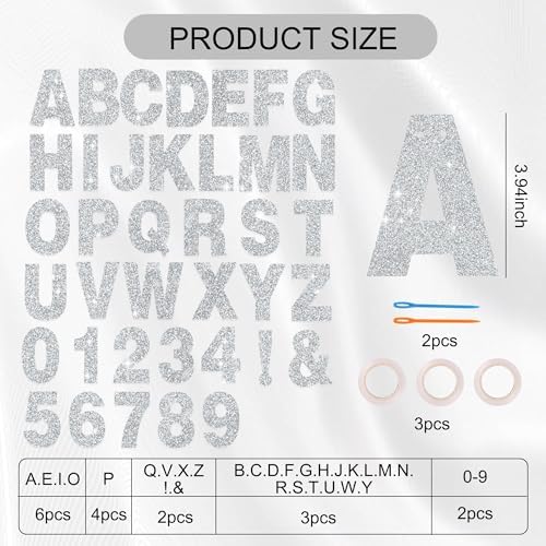 BEISHIDA Glitter Silver 116 PCS A-Z DIY Letter Custom Banner Party Decor - Image 2