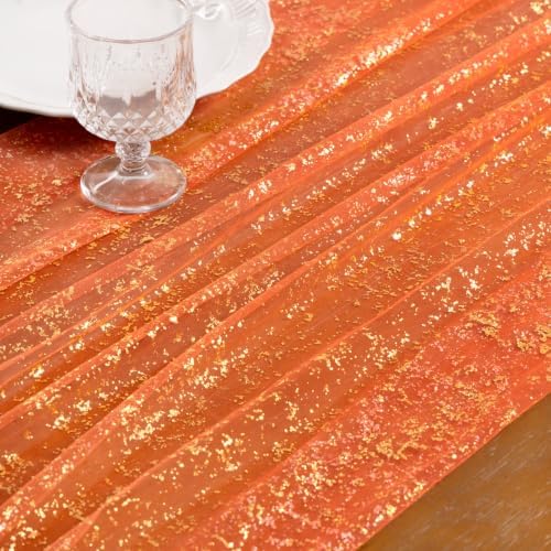 Gold Gauze Table Runner Glitter Fall Wedding Birthday Party Table Decor - Image 3