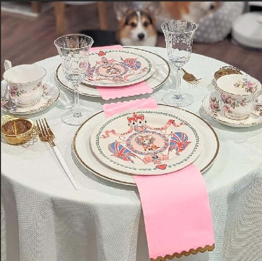 100 pack Pink Cocktail Napkins with Gold Foil Accents Scalloped Edges 4 x 8 inch Beverage Disposable Napkin Party Decoration Wedding Bridal and Baby Shower Dinner Lunch Supplies (Pink Mix) - Image 5