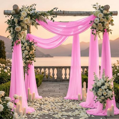 Pack of 1 Wedding Arch Drape Panel Fabric 30" x 40ft - Bubblegum Pink - Image 4