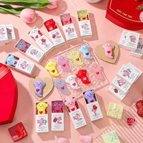 30 Sets Axolotl Valentines Gifts Valentines Party Favor with Support Boxes - Image 5