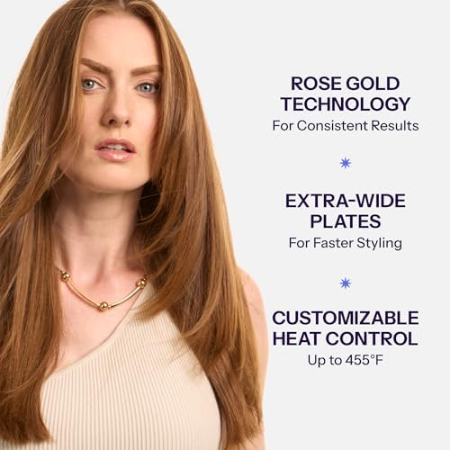 Hot Tools Professional Rose Gold Extra Long Flat Iron, 1.5" Plate - Image 2