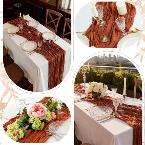 6 Pack Cheesecloth Table Runner 35"×120" Gauze Fabric Fall Table Runner - Image 5