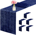 6 Packs 12 x 72 inches Sequin Table Runner, Navy Blue Glitter Table Runner for Birthday Party Supplies Wedding Engagement Baby Shower Holiday Celebration Event Decorations by Yblut
