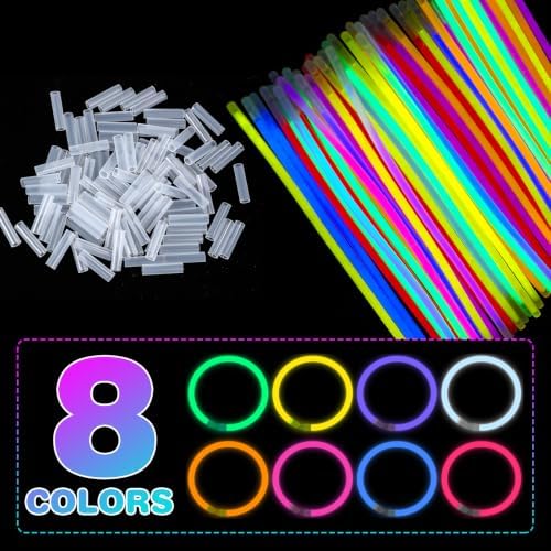 YixangDD 86 Pcs 8 Inch Glow Sticks Bulk Party Pack with Connectors - Image 2