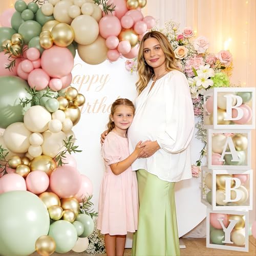 CROSSFINGERS Pink and Green Baby Shower Decorations for Girls - Image 5