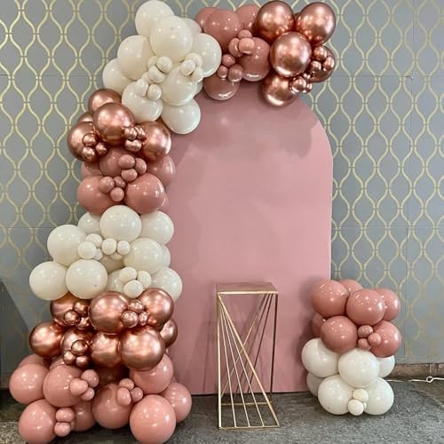 Voircoloria 66pcs Metallic Rose Gold Latex Party Balloons, 12inch - Image 6