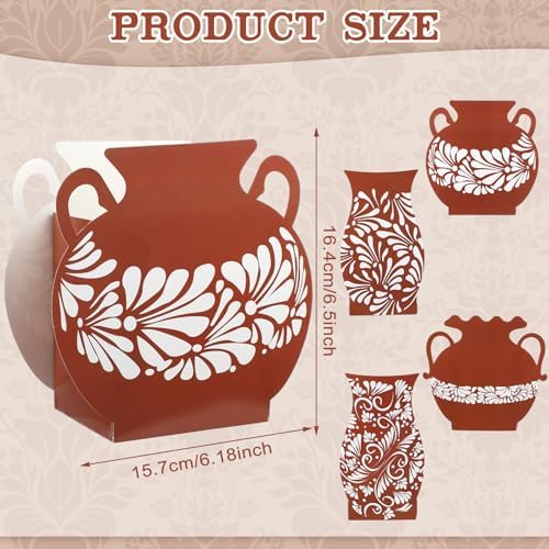 Jingmore 12 Pcs Cielito Lindo Fiesta Party Decoration, White Flower, Brown - Image 2